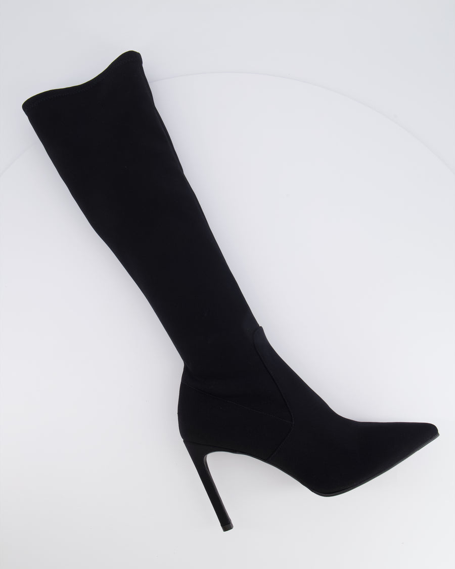 Stuart Weitzman Black Nylon Stretch Knee-High Boots Size EU 41 RRP £600