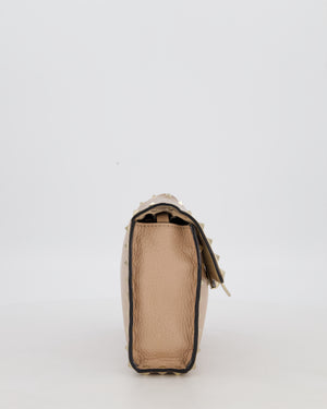 Valentino Nude Beige Rockstud Alcove Bag in Calfskin Leather with Gold Hardware