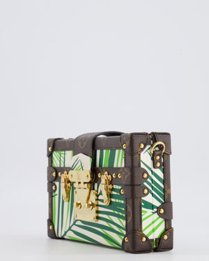 Louis Vuitton Cruise 2016 Brown Petite Malle Bag in Monogram Canvas & Green Palm Trees with Gold Hardware RRP £4,900