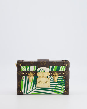 Louis Vuitton Cruise 2016 Brown Petite Malle Bag in Monogram Canvas & Green Palm Trees with Gold Hardware RRP £4,900
