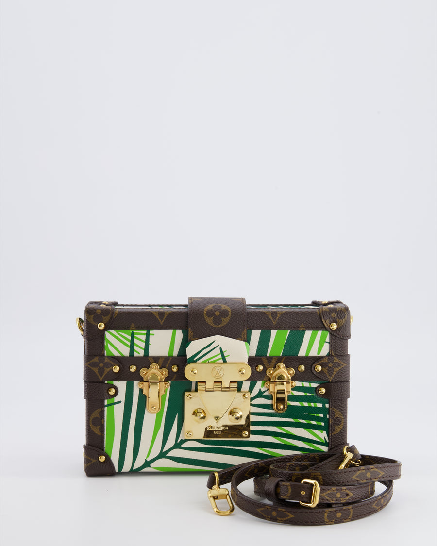 Louis Vuitton Cruise 2016 Brown Petite Malle Bag in Monogram Canvas & Green Palm Trees with Gold Hardware RRP £4,900