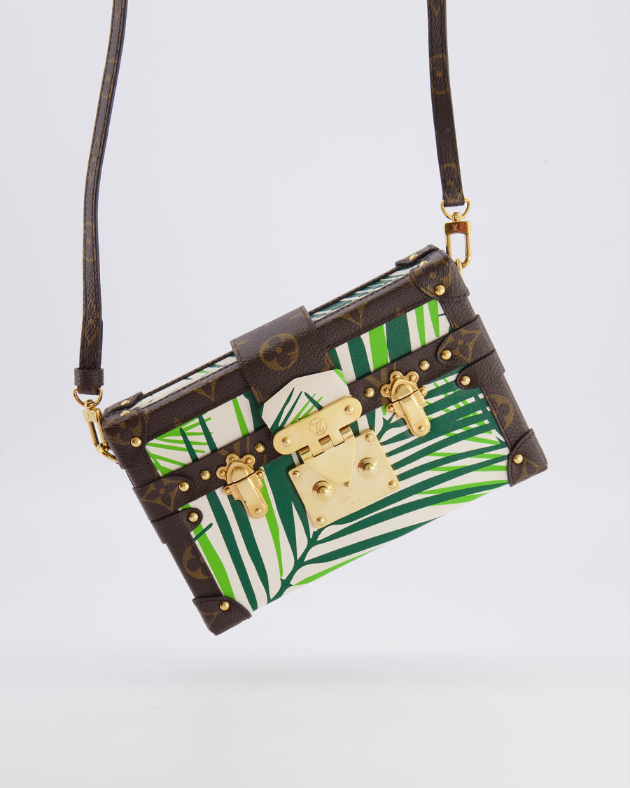 Louis Vuitton Cruise 2016 Brown Petite Malle Bag in Monogram Canvas & Green Palm Trees with Gold Hardware RRP £4,900