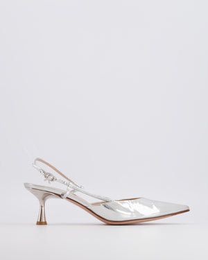 Gianvito Rossi Silver Ascent 55 Slingback Heels Size EU 42 RRP £790
