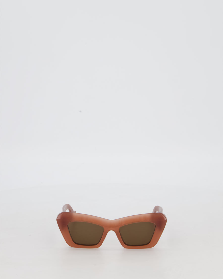Loewe Dark Pink Anagram Cat Eye Sunglasses with Logo