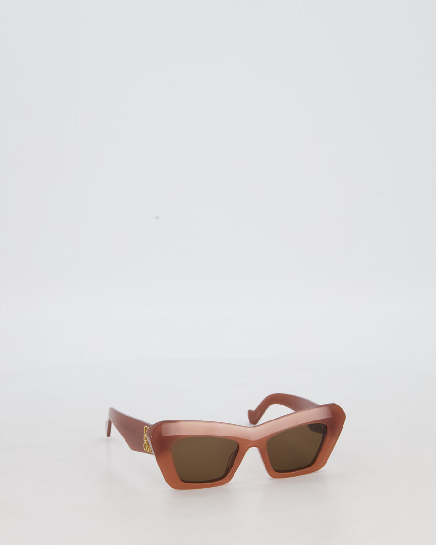 Loewe Dark Pink Anagram Cat Eye Sunglasses with Logo