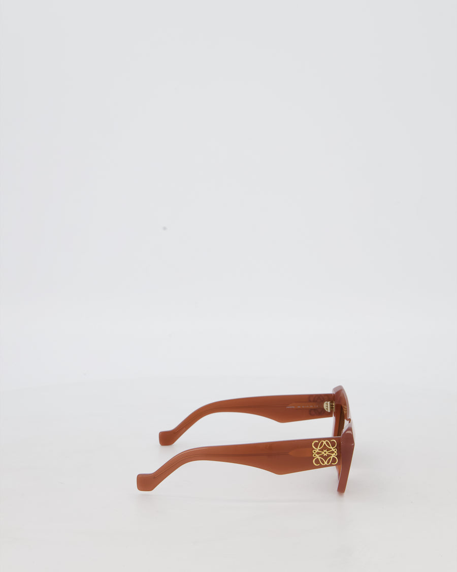 Loewe Dark Pink Anagram Cat Eye Sunglasses with Logo
