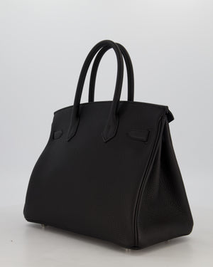 *VERY RARE* Hermès Birkin 30 Retourne Bag in Noir Togo Leather with Palladium Hardware