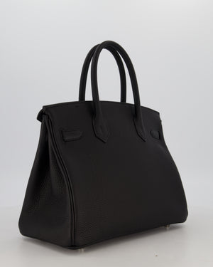 *VERY RARE* Hermès Birkin 30 Retourne Bag in Noir Togo Leather with Palladium Hardware