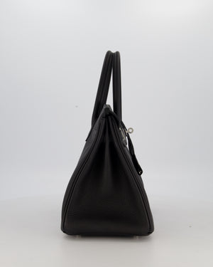 *VERY RARE* Hermès Birkin 30 Retourne Bag in Noir Togo Leather with Palladium Hardware