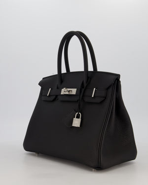 *VERY RARE* Hermès Birkin 30 Retourne Bag in Noir Togo Leather with Palladium Hardware