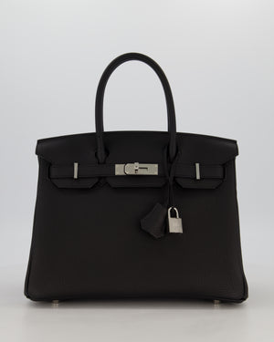 *VERY RARE* Hermès Birkin 30 Retourne Bag in Noir Togo Leather with Palladium Hardware