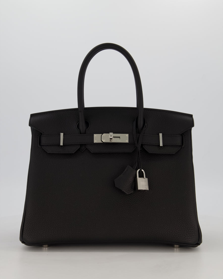 *VERY RARE* Hermès Birkin 30 Retourne Bag in Noir Togo Leather with Palladium Hardware