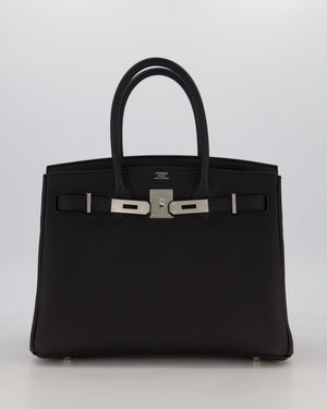 *VERY RARE* Hermès Birkin 30 Retourne Bag in Noir Togo Leather with Palladium Hardware