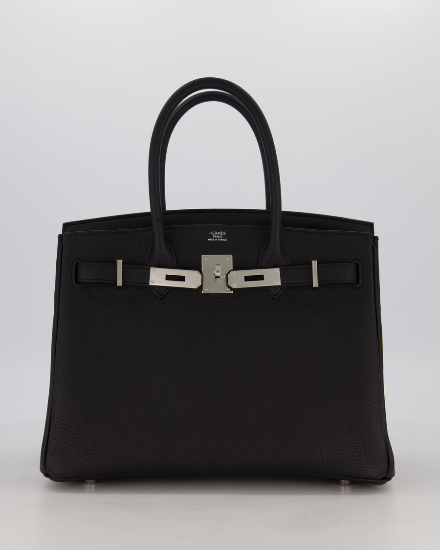 *VERY RARE* Hermès Birkin 30 Retourne Bag in Noir Togo Leather with Palladium Hardware