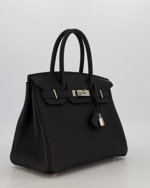 *VERY RARE* Hermès Birkin 30 Retourne Bag in Noir Togo Leather with Palladium Hardware