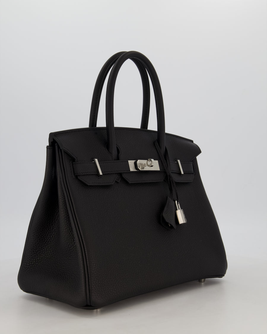 *VERY RARE* Hermès Birkin 30 Retourne Bag in Noir Togo Leather with Palladium Hardware