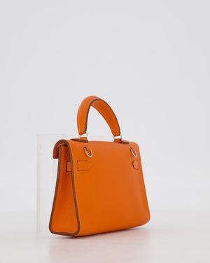 Hermès Micro Mini Kelly 15 Bag in Orange Epsom Leather with Palladium Hardware
