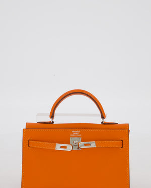 Hermès Micro Mini Kelly 15 Bag in Orange Epsom Leather with Palladium Hardware