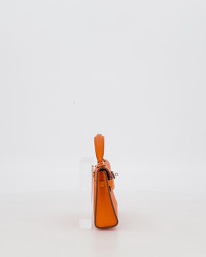 Hermès Micro Mini Kelly 15 Bag in Orange Epsom Leather with Palladium Hardware