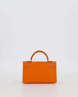 Hermès Micro Mini Kelly 15 Bag in Orange Epsom Leather with Palladium Hardware