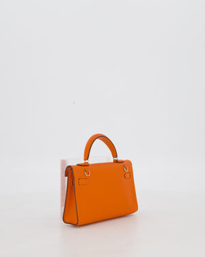 Hermès Micro Mini Kelly 15 Bag in Orange Epsom Leather with Palladium Hardware