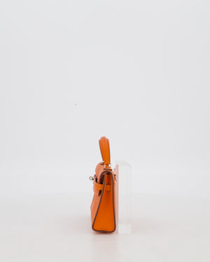 Hermès Micro Mini Kelly 15 Bag in Orange Epsom Leather with Palladium Hardware