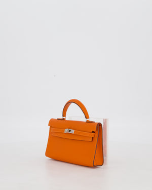 Hermès Micro Mini Kelly 15 Bag in Orange Epsom Leather with Palladium Hardware