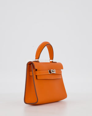 Hermès Micro Mini Kelly 15 Bag in Orange Epsom Leather with Palladium Hardware