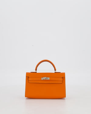 Hermès Micro Mini Kelly 15 Bag in Orange Epsom Leather with Palladium Hardware