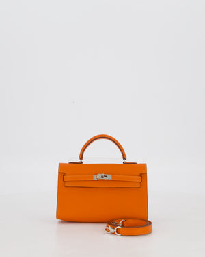 Hermès Micro Mini Kelly 15 Bag in Orange Epsom Leather with Palladium Hardware