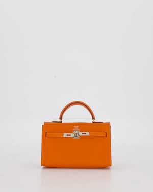 Hermès Micro Mini Kelly 15 Bag in Orange Epsom Leather with Palladium Hardware