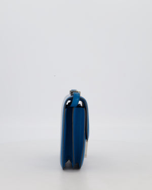 Hermès Mini Constance III 18 Bag in Bleu Izmir Tadelakt Leather with Palladium Hardware