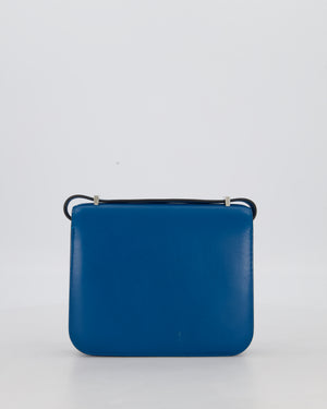 Hermès Mini Constance III 18 Bag in Bleu Izmir Tadelakt Leather with Palladium Hardware