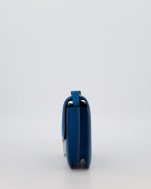 Hermès Mini Constance III 18 Bag in Bleu Izmir Tadelakt Leather with Palladium Hardware