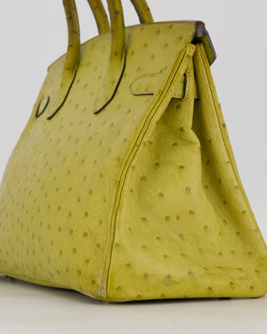 Hermès Birkin 30 Retourne Bag in Vert Anís Ostrich Leather with Palladium Hardware