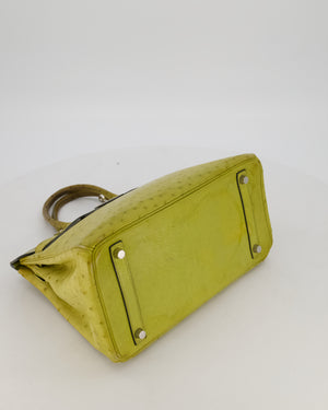 Hermès Birkin 30 Retourne Bag in Vert Anís Ostrich Leather with Palladium Hardware