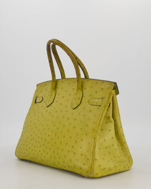 Hermès Birkin 30 Retourne Bag in Vert Anís Ostrich Leather with Palladium Hardware