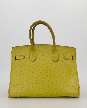 Hermès Birkin 30 Retourne Bag in Vert Anís Ostrich Leather with Palladium Hardware