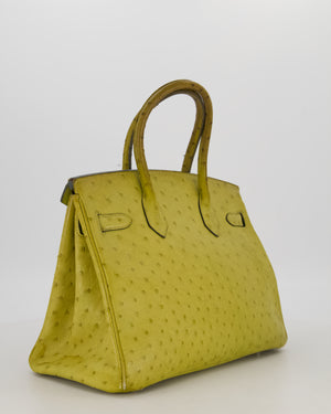 Hermès Birkin 30 Retourne Bag in Vert Anís Ostrich Leather with Palladium Hardware