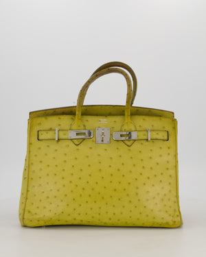 Hermès Birkin 30 Retourne Bag in Vert Anís Ostrich Leather with Palladium Hardware