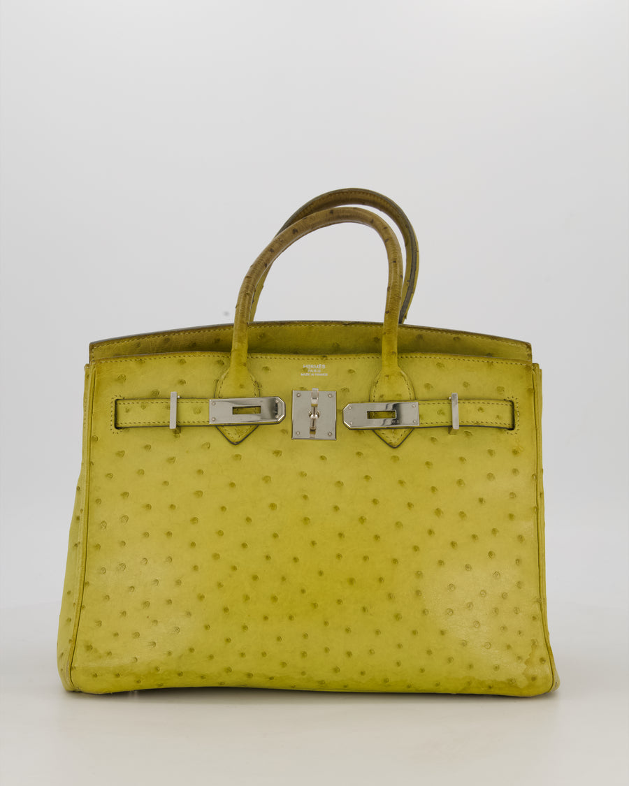 Hermès Birkin 30 Retourne Bag in Vert Anís Ostrich Leather with Palladium Hardware
