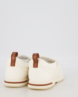 Loro Piana 360 Flexy Walk Sneaker in White Goatskin Leather Size EU 39