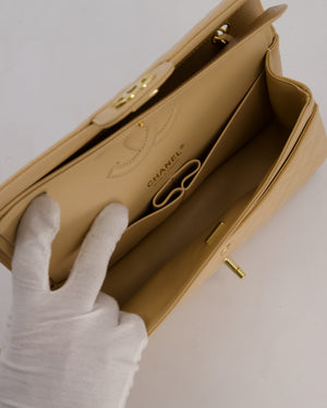 Chanel Medium Classic Double Flap Bag in Beige Clair Caviar Leather with Gold Hardware