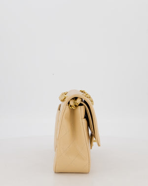 Chanel Medium Classic Double Flap Bag in Beige Clair Caviar Leather with Gold Hardware