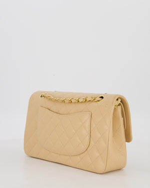 Chanel Medium Classic Double Flap Bag in Beige Clair Caviar Leather with Gold Hardware