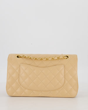 Chanel Medium Classic Double Flap Bag in Beige Clair Caviar Leather with Gold Hardware