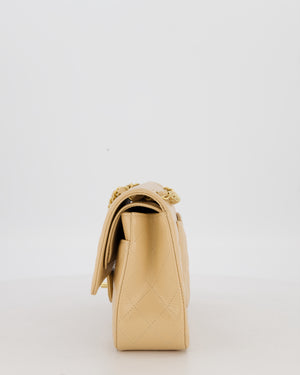 Chanel Medium Classic Double Flap Bag in Beige Clair Caviar Leather with Gold Hardware