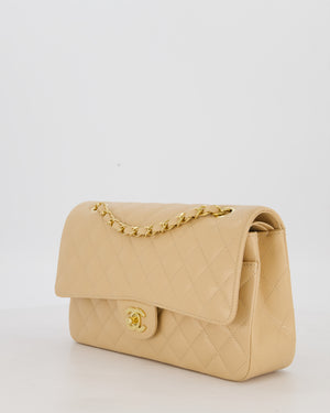 Chanel Medium Classic Double Flap Bag in Beige Clair Caviar Leather with Gold Hardware