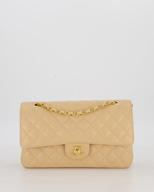 Chanel Medium Classic Double Flap Bag in Beige Clair Caviar Leather with Gold Hardware
