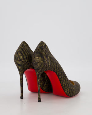 Christian Louboutin Black and Gold Glitter Fifi Heels Size EU 40.5